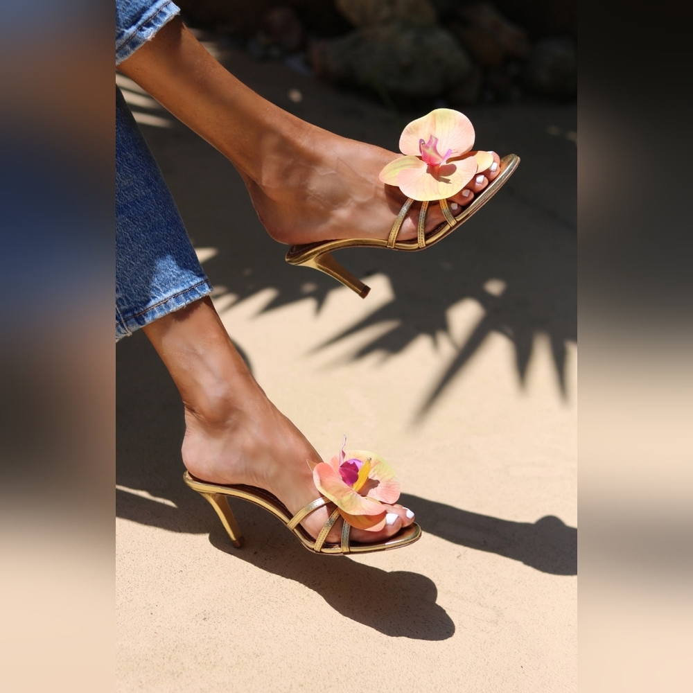 ALAMEDA TURQUESA Cecily flower Sandals Heels 38